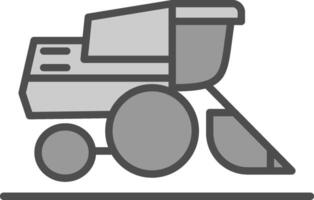 Harvester Line Filled Greyscale Icon Design vector