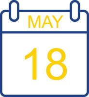 May Line Two Colour Icon Design vector