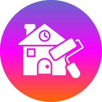 House Painting Glyph Gradient Circle Icon Design vector