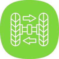 Wheel Alignment Line Curve Icon Design vector