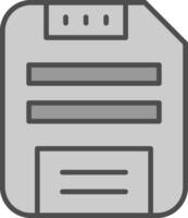 salvar datos línea lleno escala de grises icono diseño vector