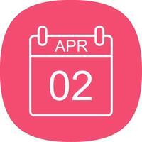 April Line Curve Icon Design vector