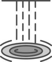 Waterfall Line Filled Greyscale Icon Design vector