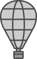 Hot Air Balloon Line Filled Greyscale Icon Design vector