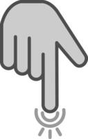 Pointing Down Line Filled Greyscale Icon Design vector