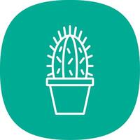 Cactus Line Curve Icon Design vector