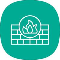 Firewall Line Curve Icon Design vector