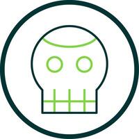 Skull Line Circle Icon Design vector