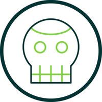 Skull Line Circle Icon Design vector