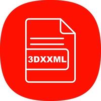 3dxxml archivo formato línea curva icono diseño vector