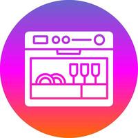 Dishwasher Glyph Gradient Circle Icon Design vector