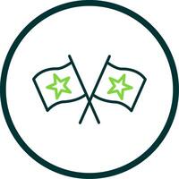 Flags Line Circle Icon Design vector