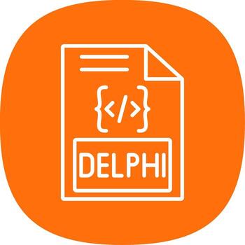 Delphi Line Curve Icon Design vector