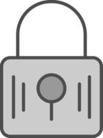 Padlock Line Filled Greyscale Icon Design vector