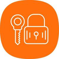 Key Line Curve Icon Design vector