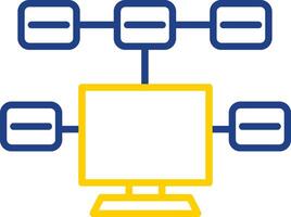 Tasks Line Two Colour Icon Design vector