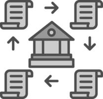 Distributed Ledger Line Filled Greyscale Icon Design vector