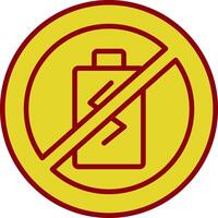 No Battery Vintage Icon Design vector