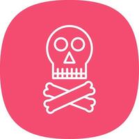 Skull Line Curve Icon Design vector