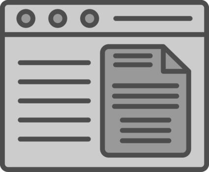 documento línea lleno escala de grises icono diseño vector