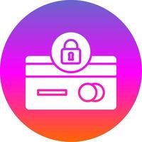 Credit Card Security Glyph Gradient Circle Icon Design vector