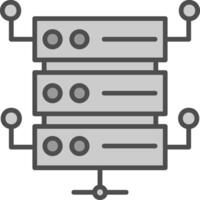 Database Architecutre Line Filled Greyscale Icon Design vector