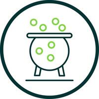 Cauldron Line Circle Icon Design vector