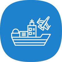 Ship Line Curve Icon Design vector