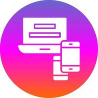 Responsive Website Glyph Gradient Circle Icon Design vector