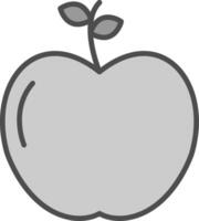 manzana línea lleno escala de grises icono diseño vector