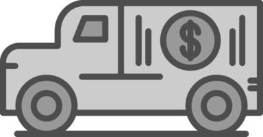 Armored Truck Line Filled Greyscale Icon Design vector