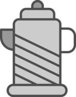 Kettle Line Filled Greyscale Icon Design vector