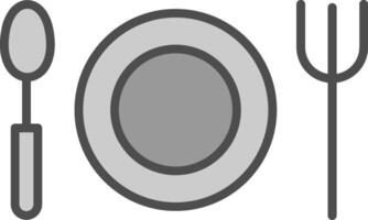 platos línea lleno escala de grises icono diseño vector