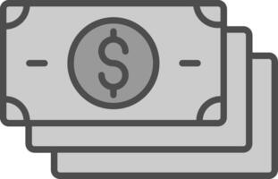 Banknotes Line Filled Greyscale Icon Design vector