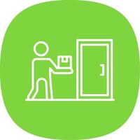 Door To Door Delivery Line Curve Icon Design vector