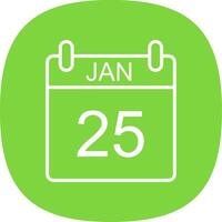 January Line Curve Icon Design vector