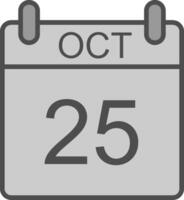 October Line Filled Greyscale Icon Design vector