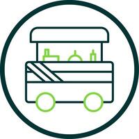 Food Cart Line Circle Icon Design vector