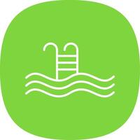 Swimming Pool Line Curve Icon Design vector