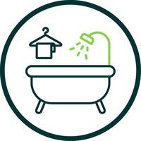 Bathtub Line Circle Icon Design vector