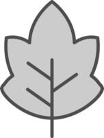 Leaf Line Filled Greyscale Icon Design vector