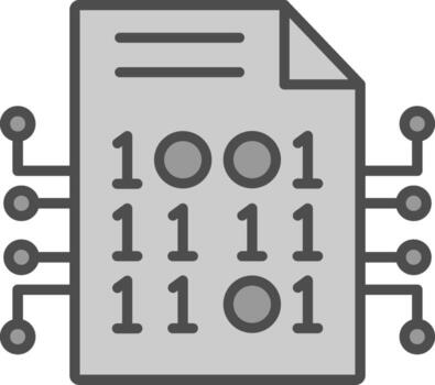 cifrado datos línea lleno escala de grises icono diseño vector