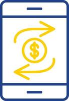 Mobile Transaction Line Two Colour Icon Design vector