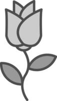 Rose Line Filled Greyscale Icon Design vector