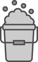 Bucket Line Filled Greyscale Icon Design vector