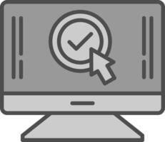 Mouse Pointer Line Filled Greyscale Icon Design vector