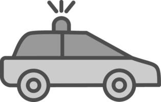 Police Van Line Filled Greyscale Icon Design vector