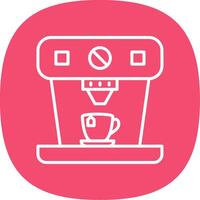 Coffee Machine Line Curve Icon Design vector