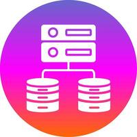 Data Server Glyph Gradient Circle Icon Design vector