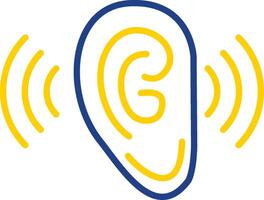 Listening Line Two Colour Icon Design vector